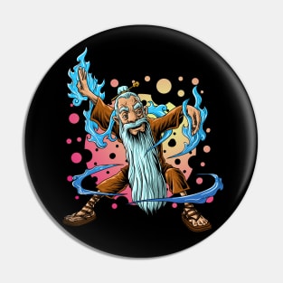 Old warrior with long beard Pin