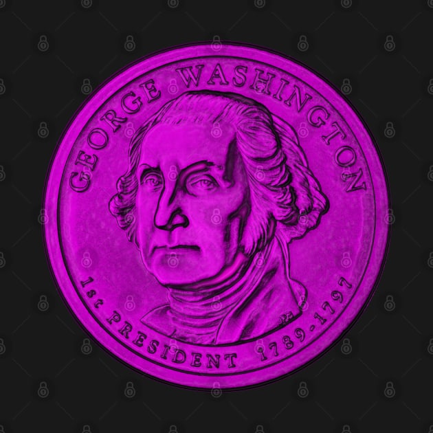 USA George Washington Coin in Pink by The Black Panther