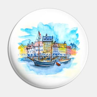 Nyhavn, Copenhagen, Denmark. Pin