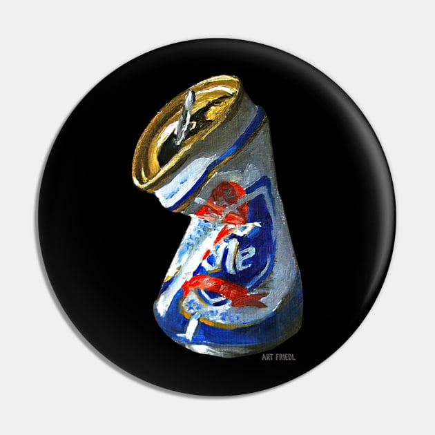 Old Crushed Beer Can Style Pin by easleyzzi