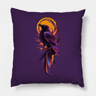 A crow spirit watercolor Pillow