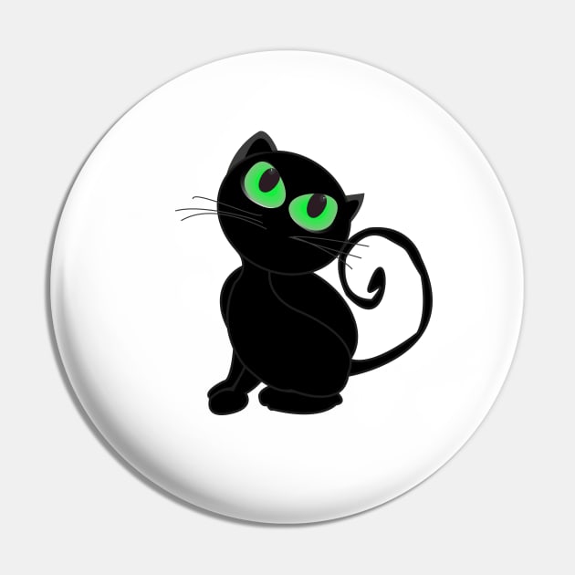 Glowing in the dark  black cat Halloween design Pin by GULSENGUNEL