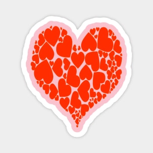 A Heart Of Hearts Romantic Design Monotone Red Magnet