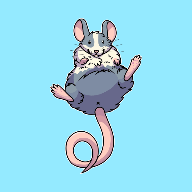 Chubby Mouse/Rat- Blue and White by Catbreon