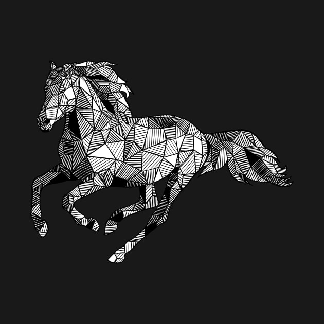 Running Horse Geometric Sketch by polliadesign