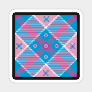 A Tartan pattern in blue, pink, red and white - go crazy with it! Magnet