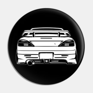 White Nissan Silvia S15 Back View Sketch Art Pin