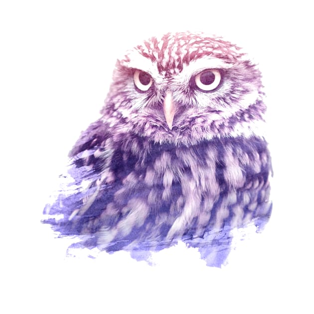 Owl Superimposed Watercolor by deificusArt