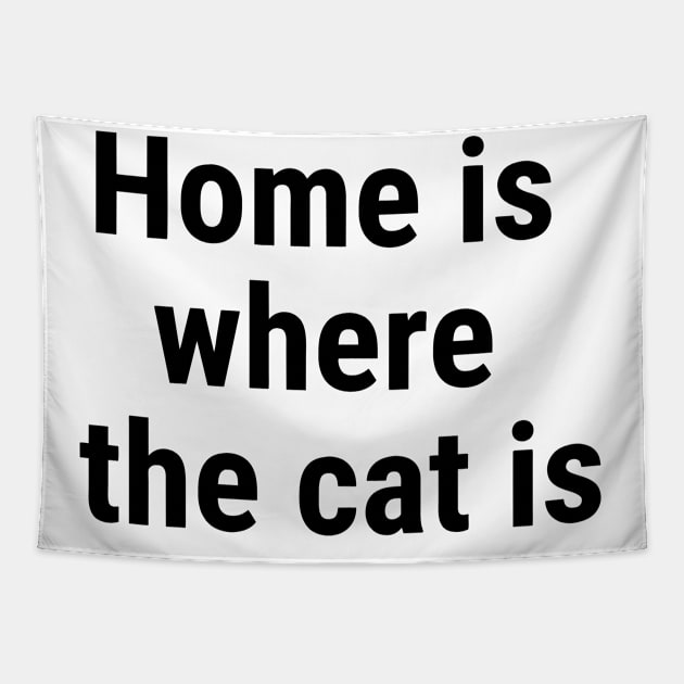 Home is where the cat is Black Tapestry by sapphire seaside studio