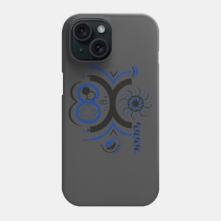 Abstract digital art number 8 - black and blue Phone Case
