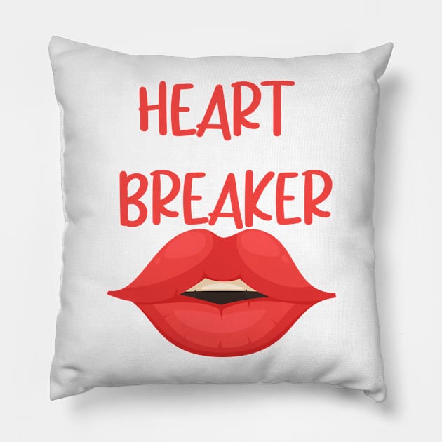 Heart breaker for lovers couples Pillow by akiotatsuo