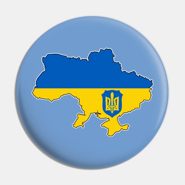 Ukraine Flag Map Pin by Scar