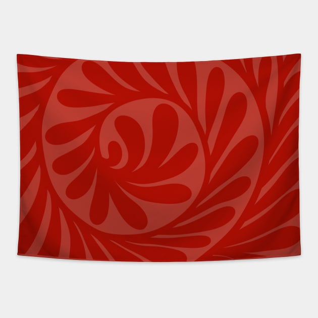 SPIRAL RED LEAVES Tapestry by MAYRAREINART