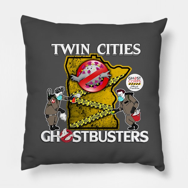 Twin Cities Ghostbusters Coronavirus Logo Pillow by TCGhostbusters