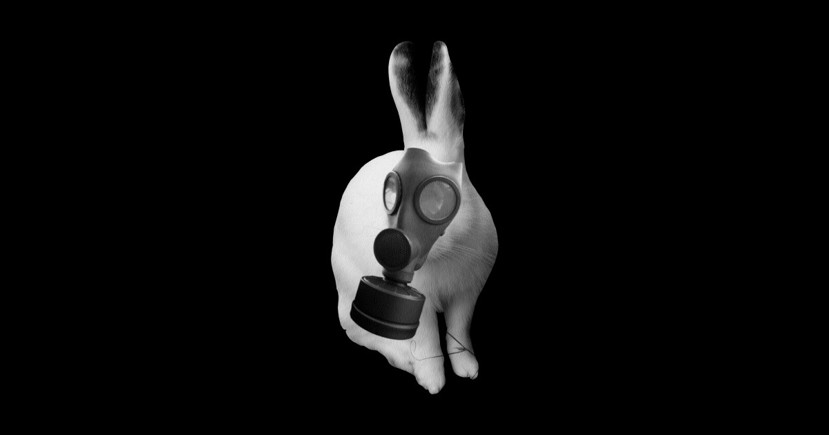 gasmask rabbit - Gas Mask - Sticker | TeePublic