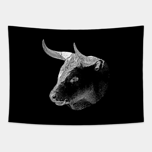 Bull head Tapestry by Guardi