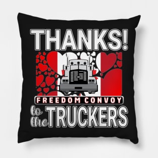 THANK YOU TRUCKERS OF CANADIAN CONVOY - TRUCKERS FOR FREEDOM WE LOVE YOU TRUCKERS WHITE LETTERS Pillow