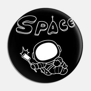 Sweet space astronaut makes selfie Pin