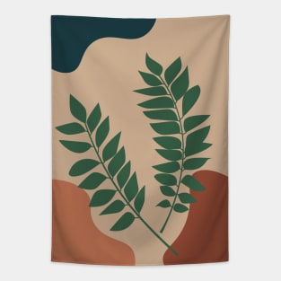 Two Tropical Leaves - Abstract Boho Tapestry