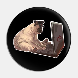 KGB cat sticker Pin