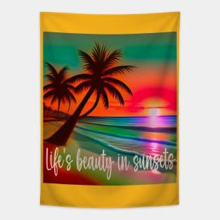 Sunset Serenity: Life's Beauty in Every Thread Tapestry