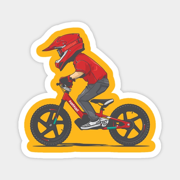 kid ride a push bike Magnet by savya std22