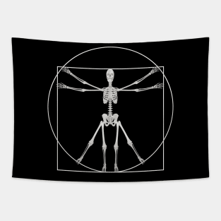 human skeleton Vitruvian Tapestry