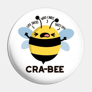 Cra-bee Cute Crabby Bee Pun Pin