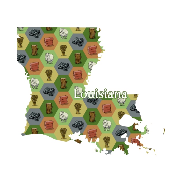 Louisiana State Map Board Games by adamkenney