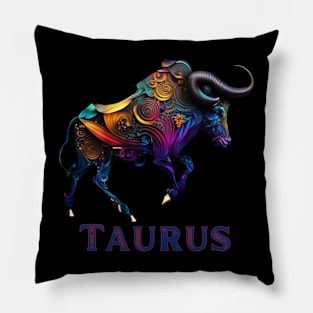 Taurus Zodiac Sign Bull Pillow