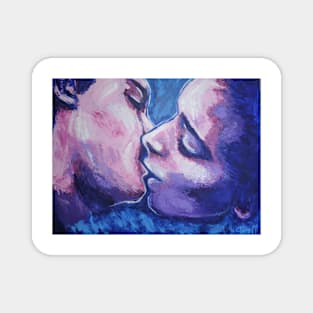 Lovers - Kiss In Pink And Blue Magnet