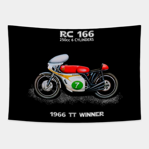 The Awesome 1966 RC 166 6 Motorcycle TT winner Mike the Bike by Motormaniac Tapestry by MotorManiac
