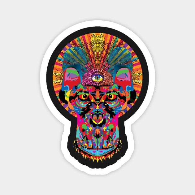 The Higher Primate - Psychedelic Mandala Magnet by Illumin8or