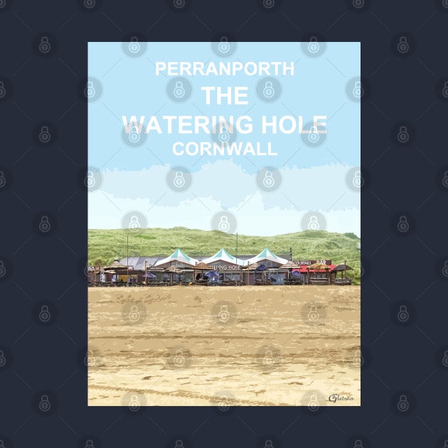 Perranporth Cornwall. Cornish gift Kernow Travel location poster by BarbaraGlebska