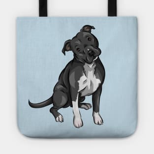 American Pitbull Terrier Dog | Black and White Tote