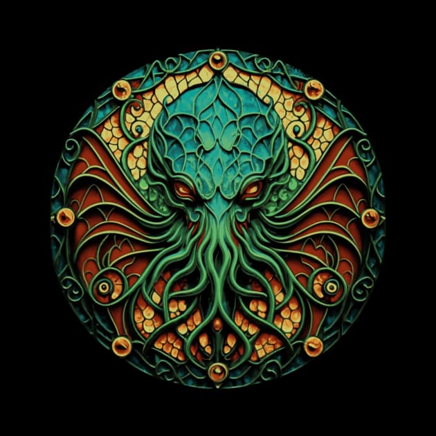 Stained Glass Cthulhu by InfinityTone