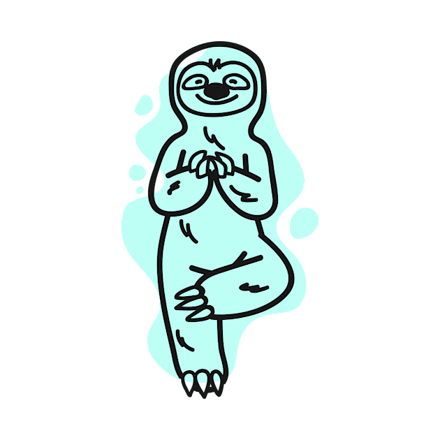 Cute Funny Yoga Sloth Sticker by Nature Lover Apparel