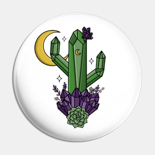 Crystal Cactus Pin