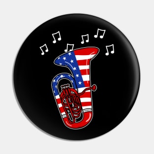 4th July Tuba Tubaist American Flag Pin