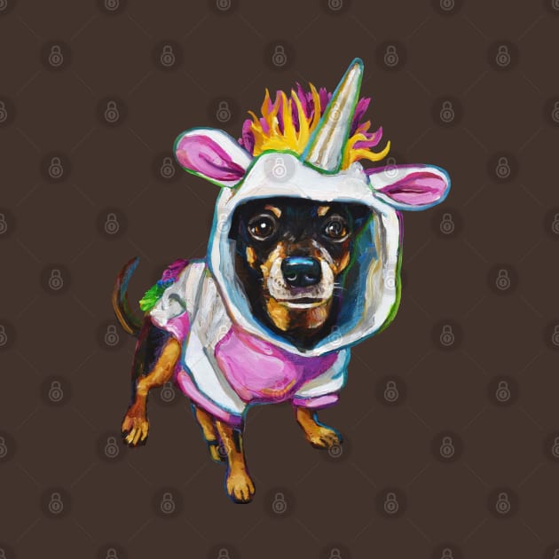 Cute Chihuahua in a Unicorn Outfit by RobertPhelpsArt