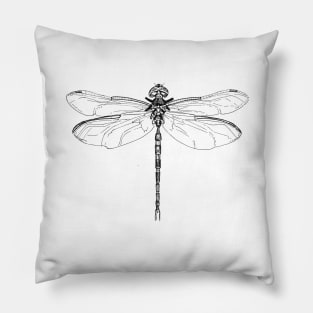 Dragonfly Ink Drawing Pillow