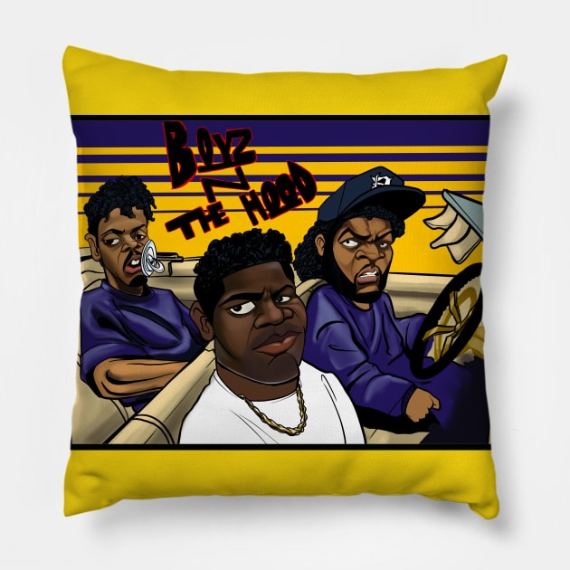 BoyzNdaHOOOD Pillow by YAAPB