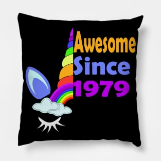 Awesome Since 1979 Funny 40th Birthday Unicorn Lover Gift Idea Pillow