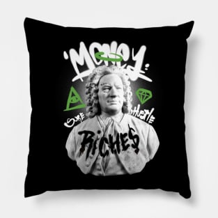 Cash Flow Artistry: Money Statue Graffiti Pillow