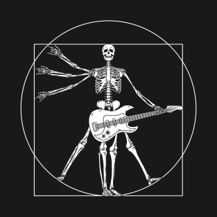 Skeleton Playing Guitar Design for Guitarist Gift and Guitar Player Present T-Shirt