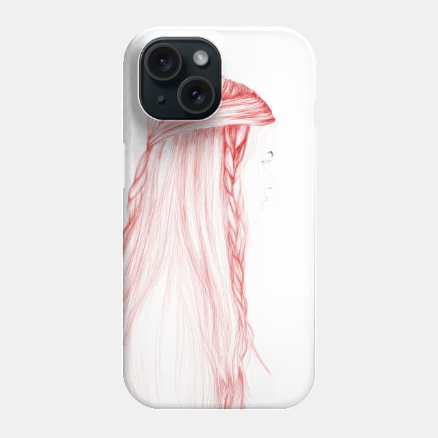 Red Hair ZIG ZAG Phone Case by njikshik