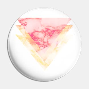 Pattern 3 Triangles Pink / Yellow Marble Effect Pin