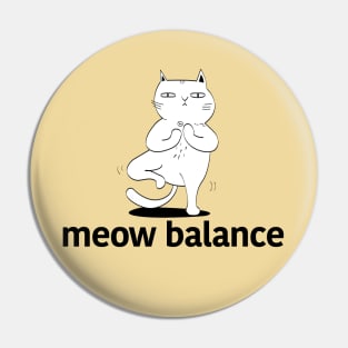 Meow Balance: Cat Yoga in the Tree Pose Pin