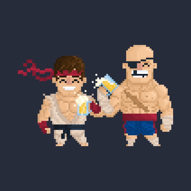 Retro Gamer Street Fighter Drinking Buds by YayPixel