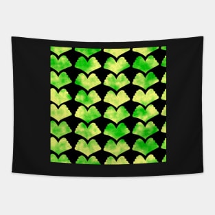Ginkgo Leaves Green and Yellow on Black 5748 Tapestry